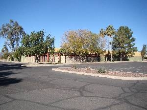 Parking lot and Front view of charter school