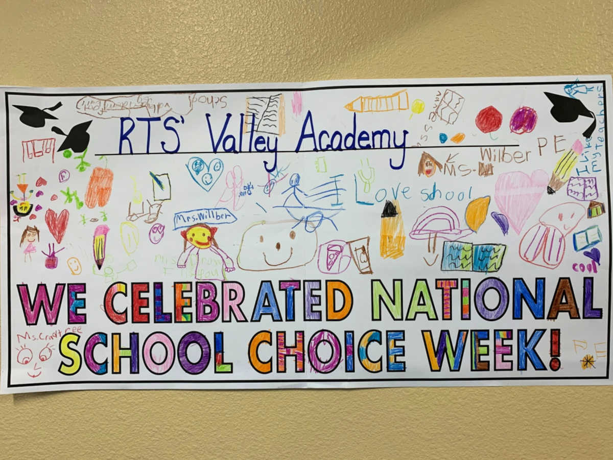 hand colored poster reads "we celebrated national school choice week"